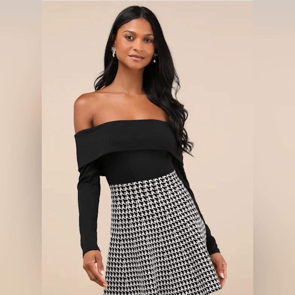 Lulu's Black Fitted Off-Shoulder Blouse